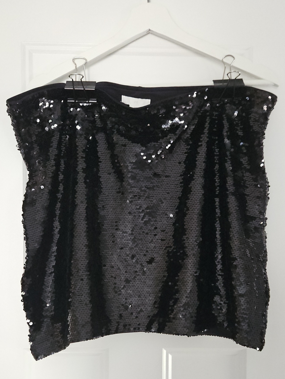 H&M Black Sequin Mini Skirt